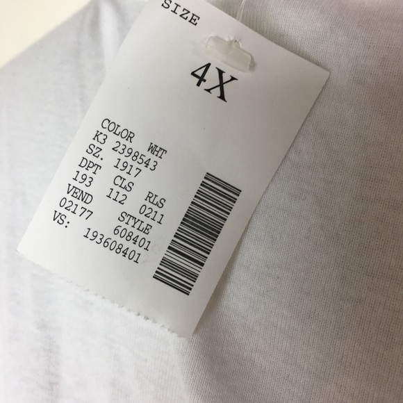 NWT Fashion Bug Essentials White V-Neck T-Shirt 4X - Picture 4 of 5